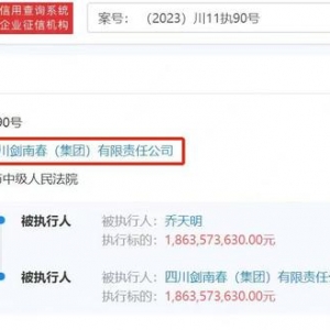 剑南春被强执18.63亿 涉及董事长乔天明其他刑事案件