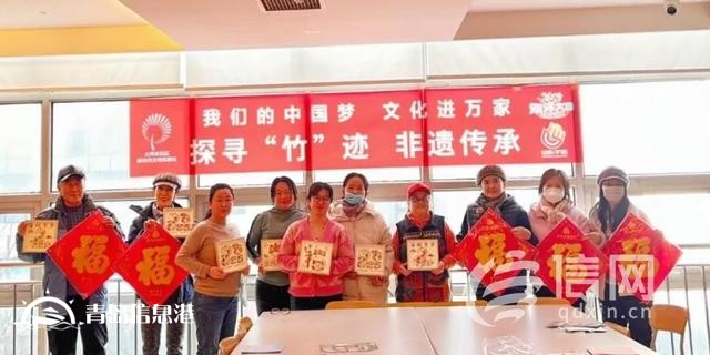 金家岭街道大埠东社区组织举办竹编画手工DIY活动