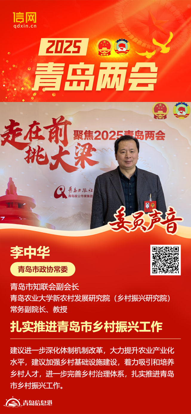 青岛市政协委员李中华：扎实推进青岛市乡村振兴工作
